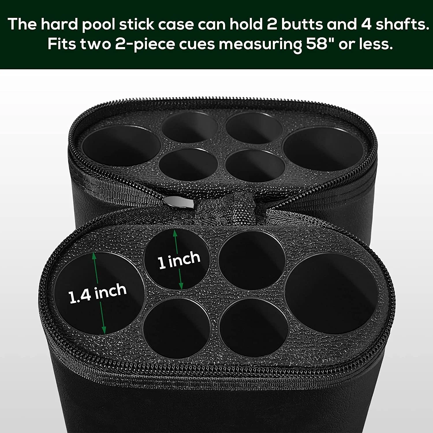 2x4 Oval pool cue case bag 6 Holes Hard PU Leather Billiard Cue Cases Accessories