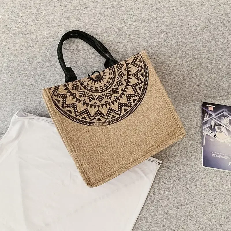 High Quality Wholesale Reusable Travel Custom Printed Handle Shopping Tote Jute Bag