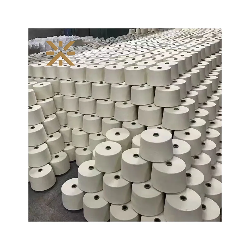 50S/1 Polyester  blended yarn  PV 67/33 vortex MVS yarn raw white