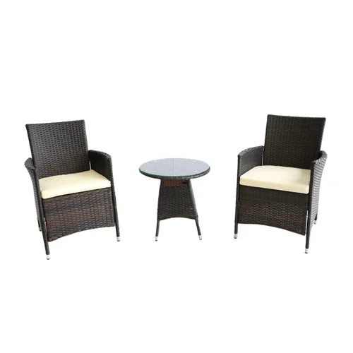Three-piece rattan chair tea table single household leisure balcony small table and chair simple combination