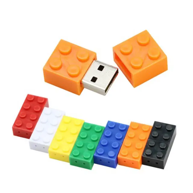 Plastic Building Block USB Flash Drive 8GB 16GB Toy Brick Pen Drive 1GB 4GB USB Memory Stick 64GB 32GB Pendrive