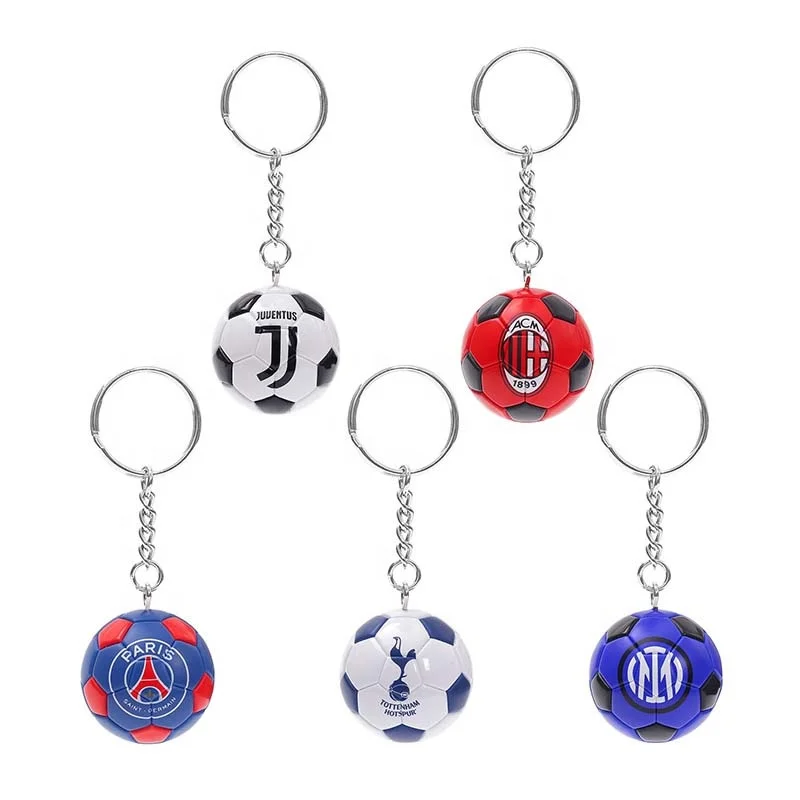Hot Sale Soccer Fans Keychain Mini PVC 3D Football Club Key Chain Pendant Souvenirs Men Boyfriend Birthday Gifts