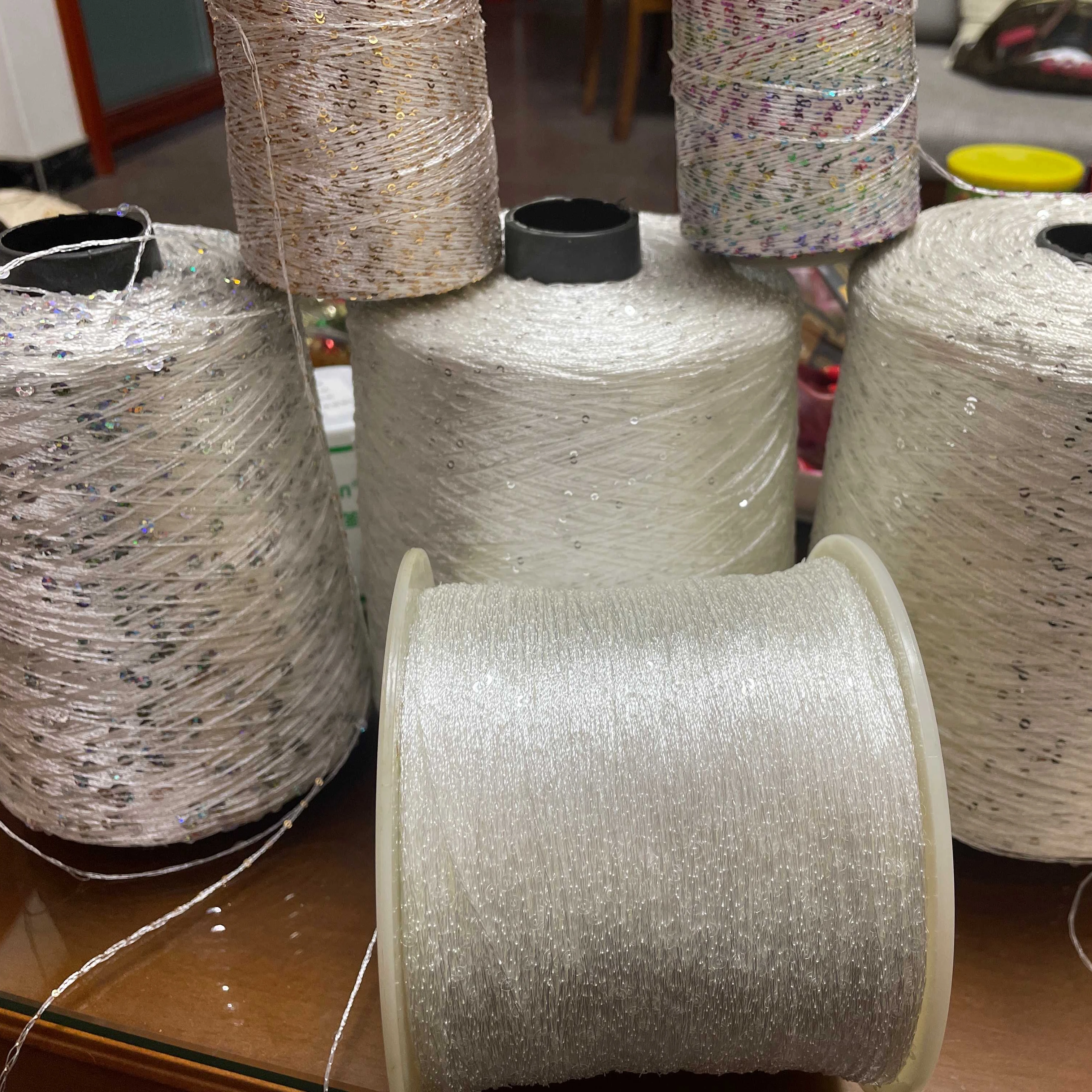 Manufacturers sale high quality fancy yarn sequin yarn  multicolor soft acrylic knitting hair wool yarn