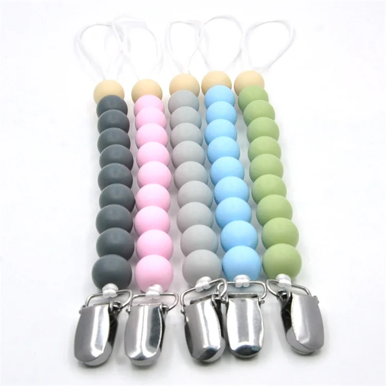 New Arrive Safety Silicone Pacifier Clips Chain Teething Toys Baby Pacifier Holder