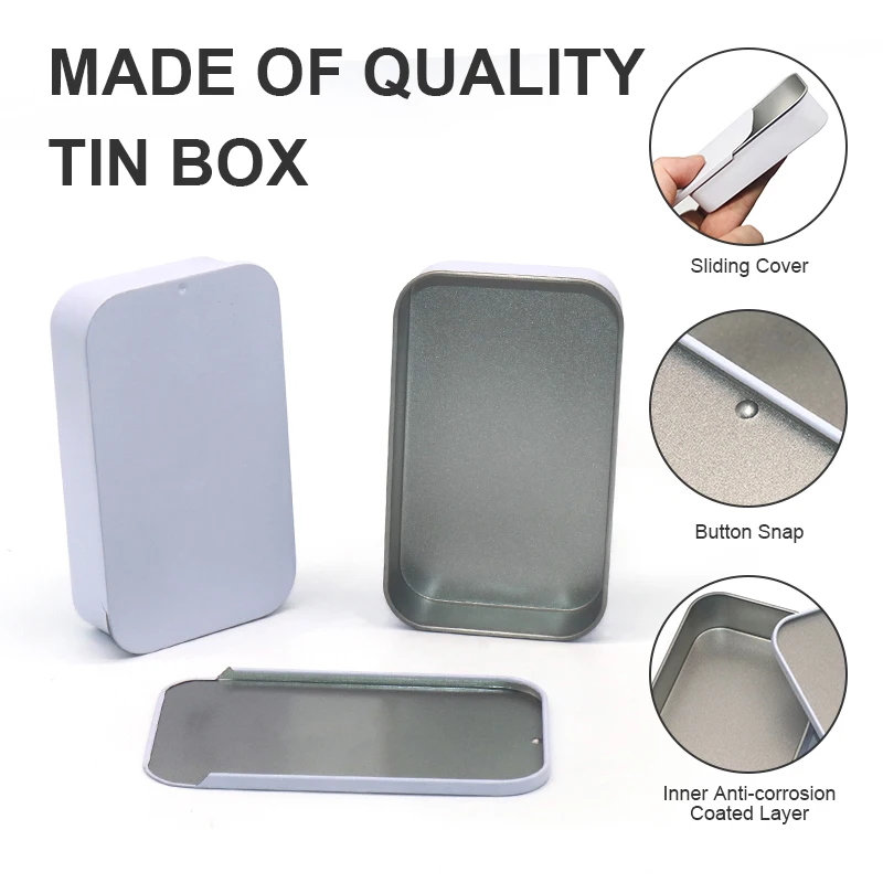 Small Slide Lid Lip Balm Storage Tin Container Packaging Metal Tin Box with lid