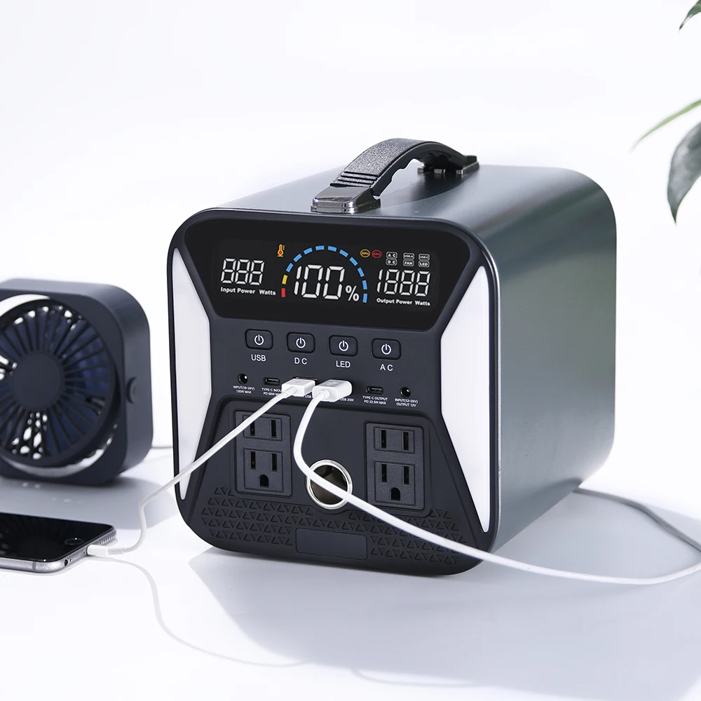 Portable Power Station 1100W with solar panel, OUPES Solar Generator with Panels LiFePO4 Battery Backup