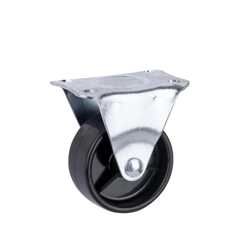 1/1.25/1.5/2 Inch Plastic Swivel Caster Wheels With Stem Furniture Black PP Casters Metal Industrial Wheels For Coffee Table