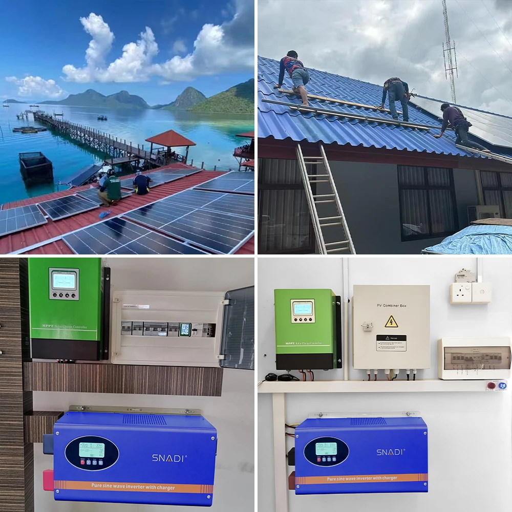 Home Use Pure Sine Wave Off Grid 5kw 12v 24v 48v DC to AC 110V 220V Single Phase Inverter Solar Energy