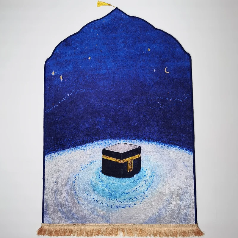 Muslim Turkish Custom Thick Gift Plain Cushioning Carpet Prayer Rug Prayer Mat Glass Painting Islamic Designs
