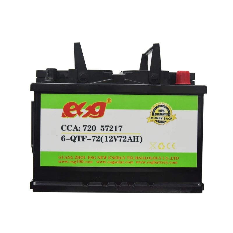 ESG 12V 72AH Ns70 Car Starting Battery 80D26L/R LiFePO4 Auto Batteries For Cars HONDA Black Toyota Camry Civic OEM Cranking