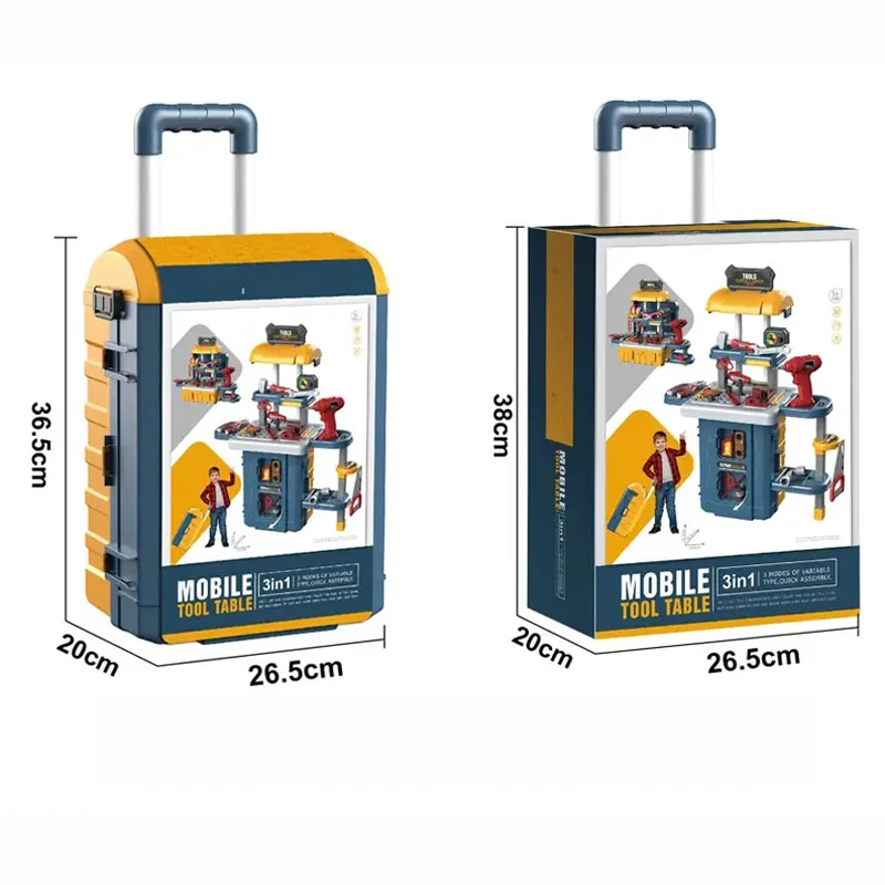 Pretend Play Preschool 3 In 1Tool Set Convertible Into A Mobile Workbench Toy Tools