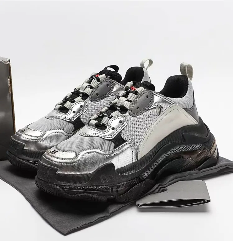 2022 new arrivals top quality Original  luxury brands BB walking style shoes men crystal bottom BB triple s sneakers stock shoes