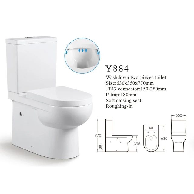 Two Piece Toilet Europe countries style ceramic rimless flushing water closet toilet