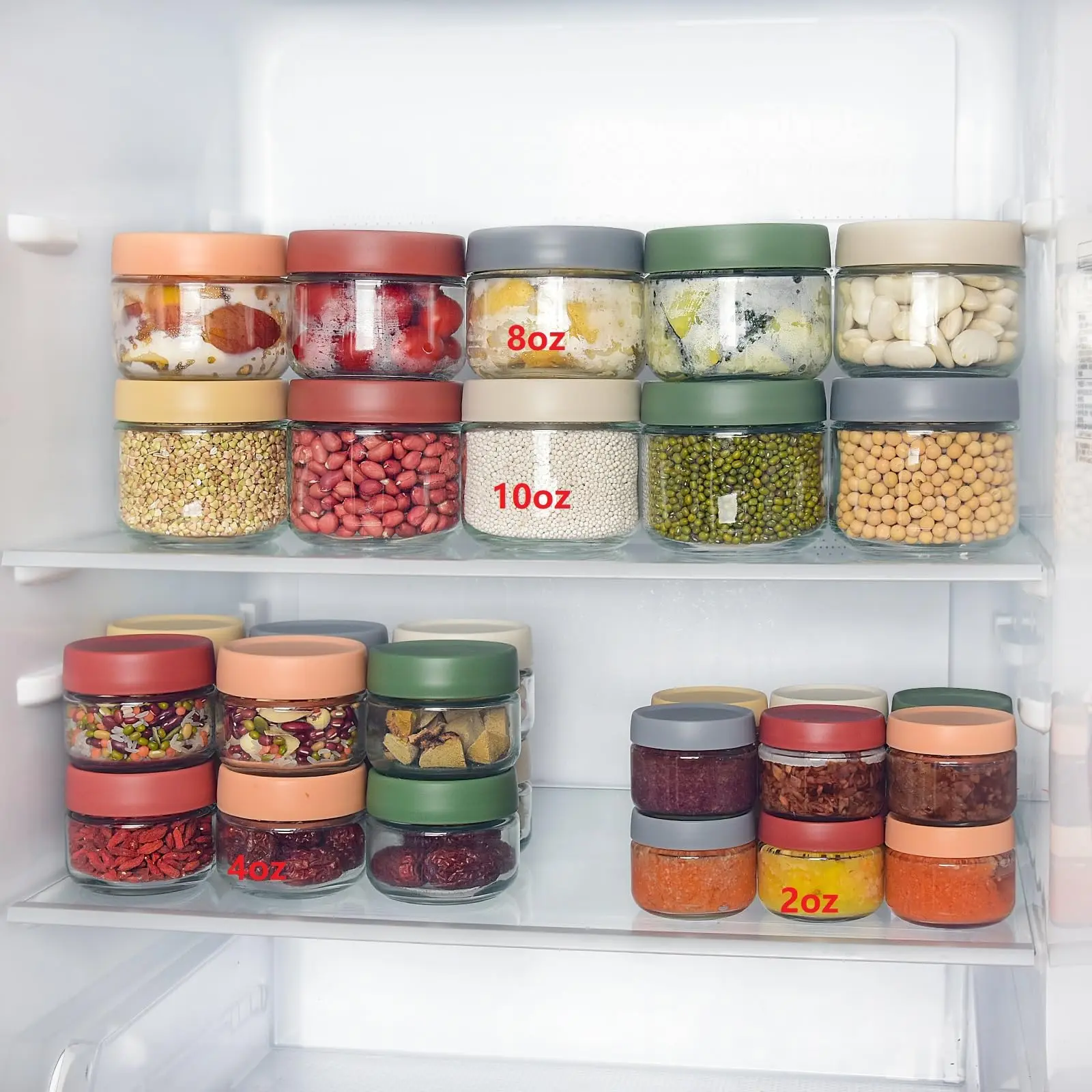 8oz small glass jars with screw lids overnight oats containers food storage meal prep cups bowls