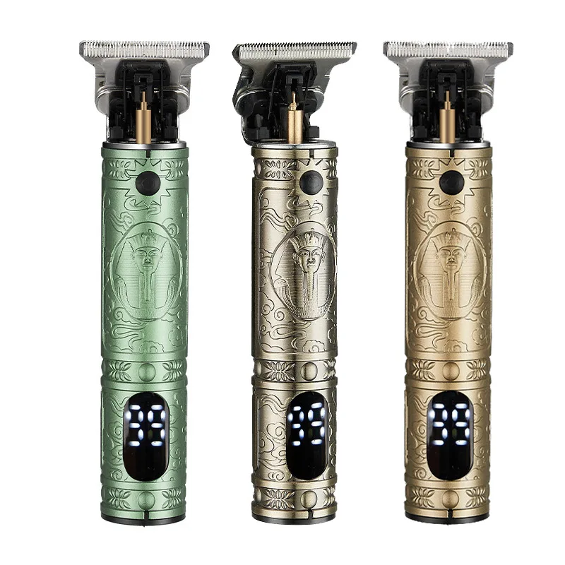 Машинка для стрижки волос Gold Trimmers с зарядкой от USB профессиональный триммер бороды ЖК-дисплеем электрическая машинка T-blade