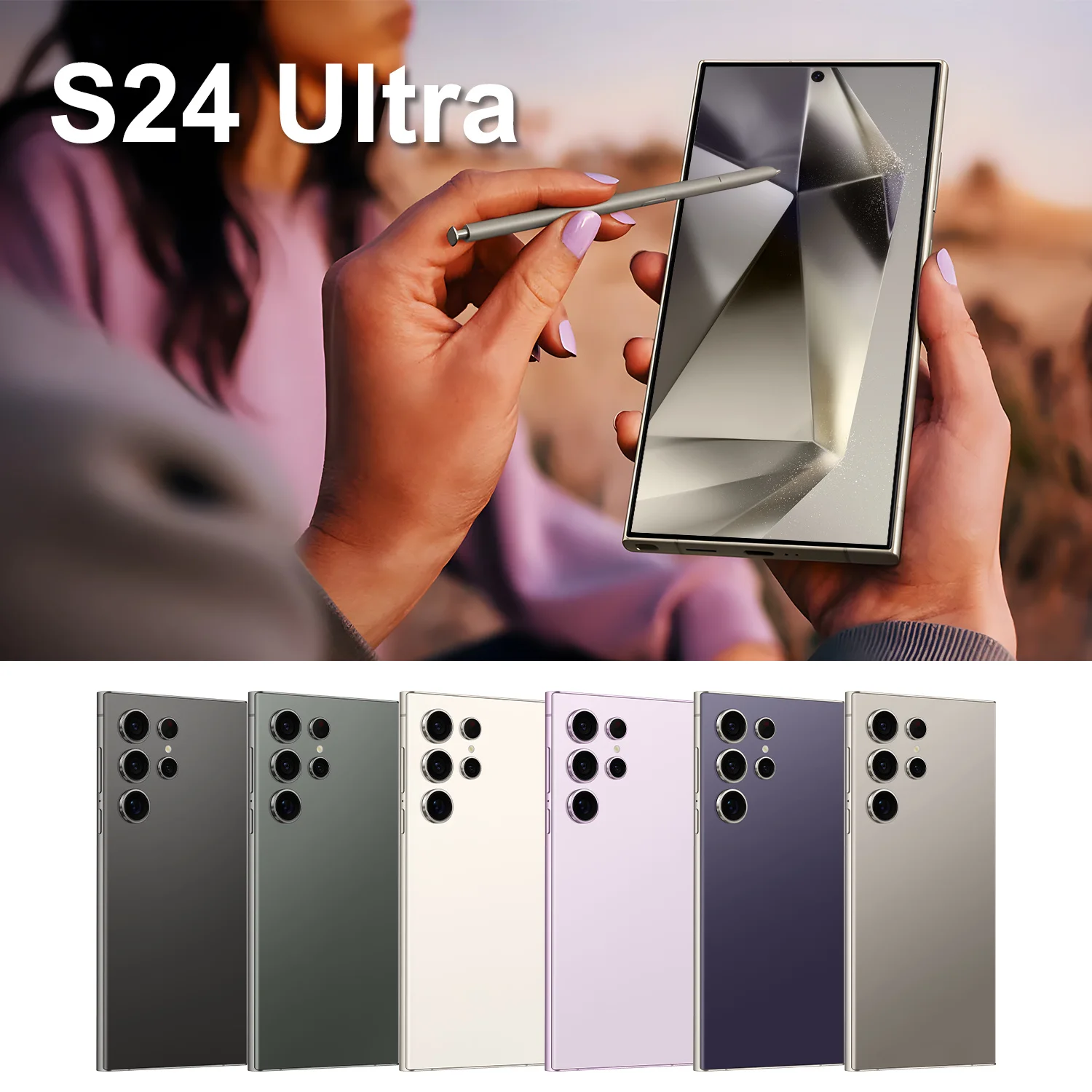 S24 5G Smartphone 16GB+1TB 7.3inch Dual Sim Unlocked Android 5G Mobile Phone with Decacore CPU for Gaming Global Version