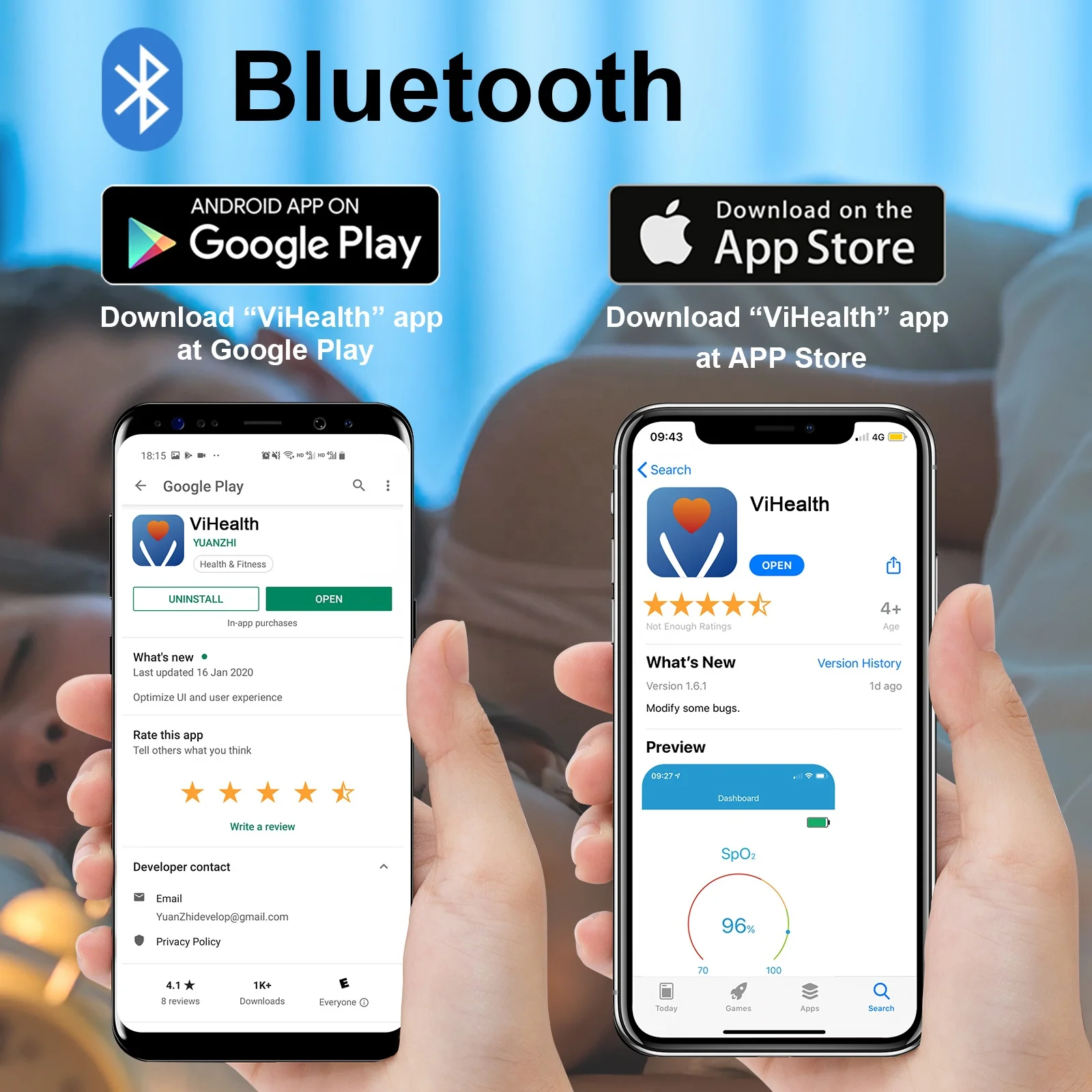 Wellue Checkme O2 Max Rechargeable Pulse Oximeter Heart Rate Variability Monitor Sleep Apnea Monitor