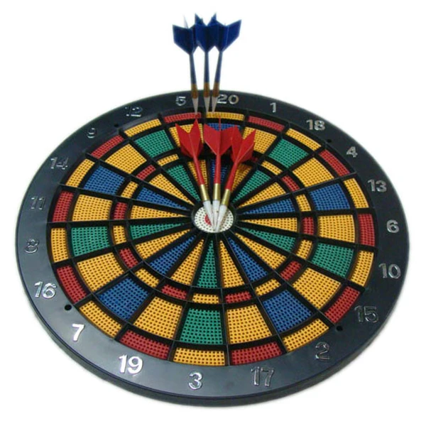 Hanging Indoor Darts And Kids Dart Board Set 18 Inch Plastic Dartboard With 6 Soft Tip Darts For Children And Adults