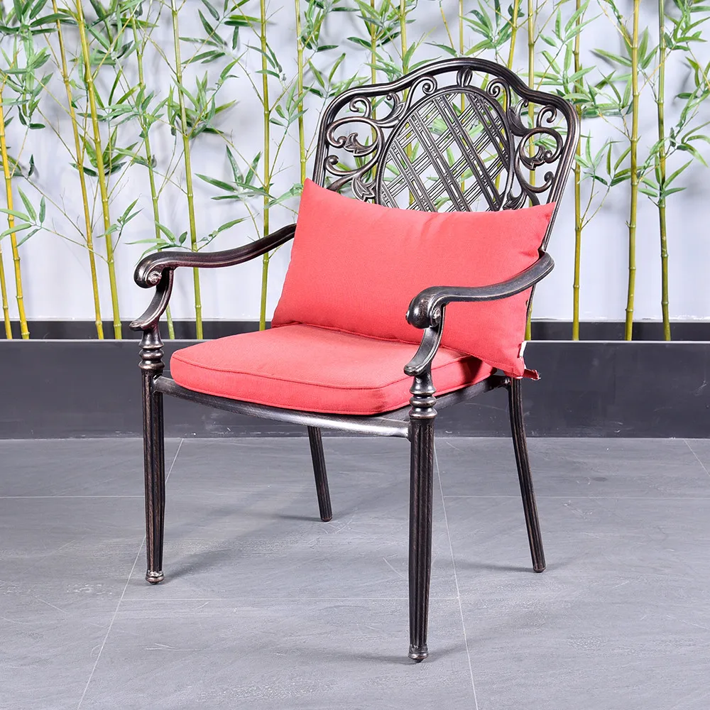 Factory Wholesale Modern Durable Cafe Table Chair Aluminum Garden Metal Leg Dining Chairs