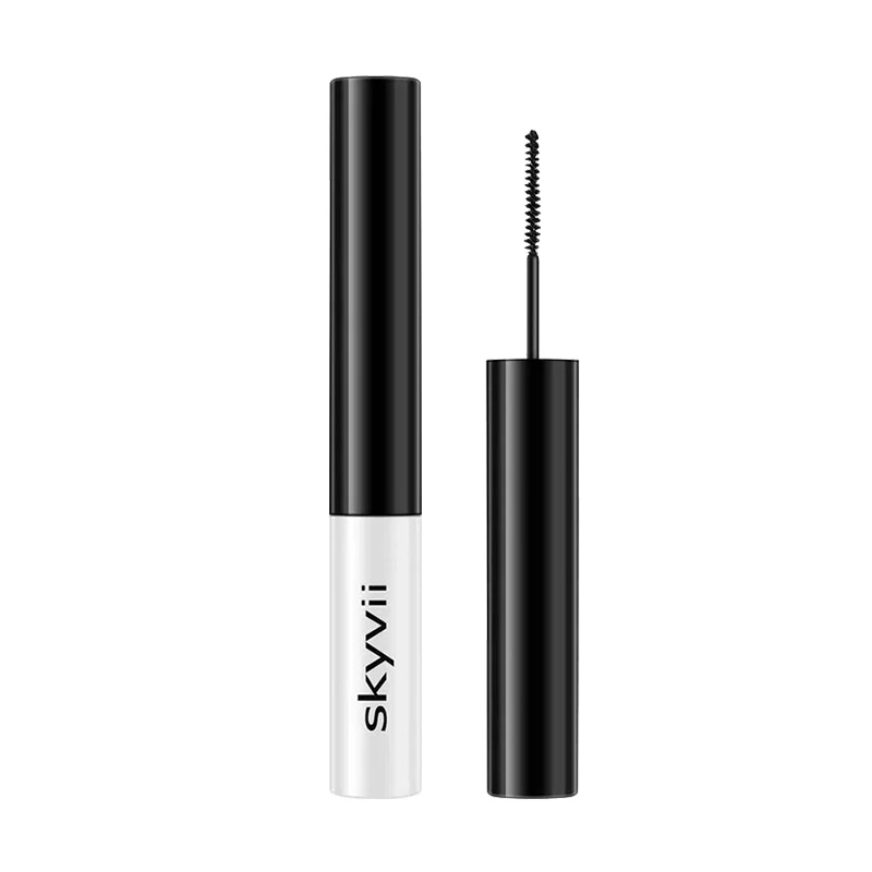 Custom Logo Makeup Vegan Mascara Small Brush Waterproof Long Lasting Thick Curly Lengthening Quick Dry Slender Black Mascara