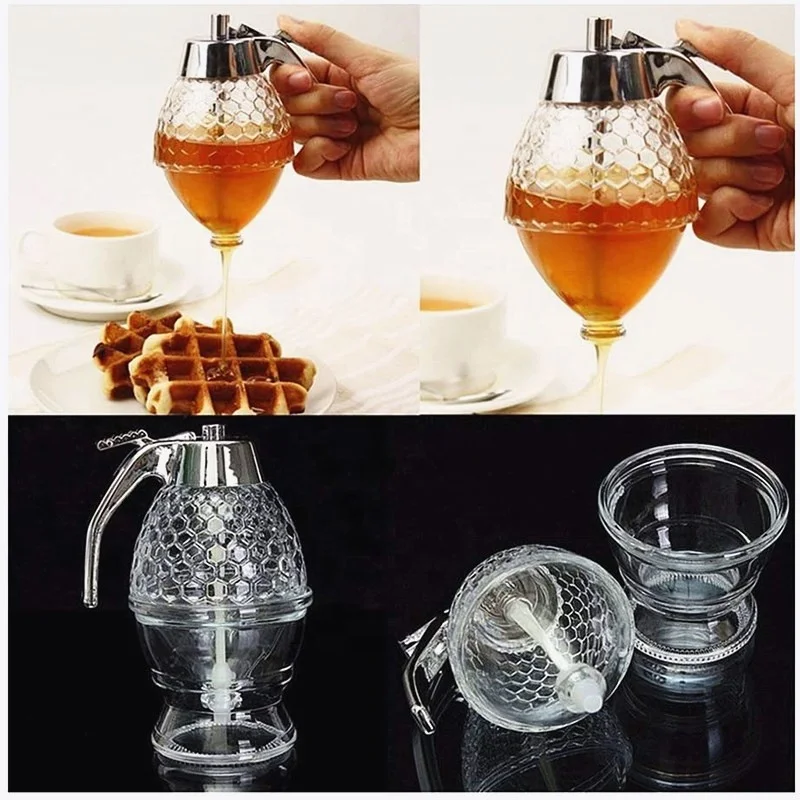No Drip Glass Syrup Honey Dispenser Glass for pancake