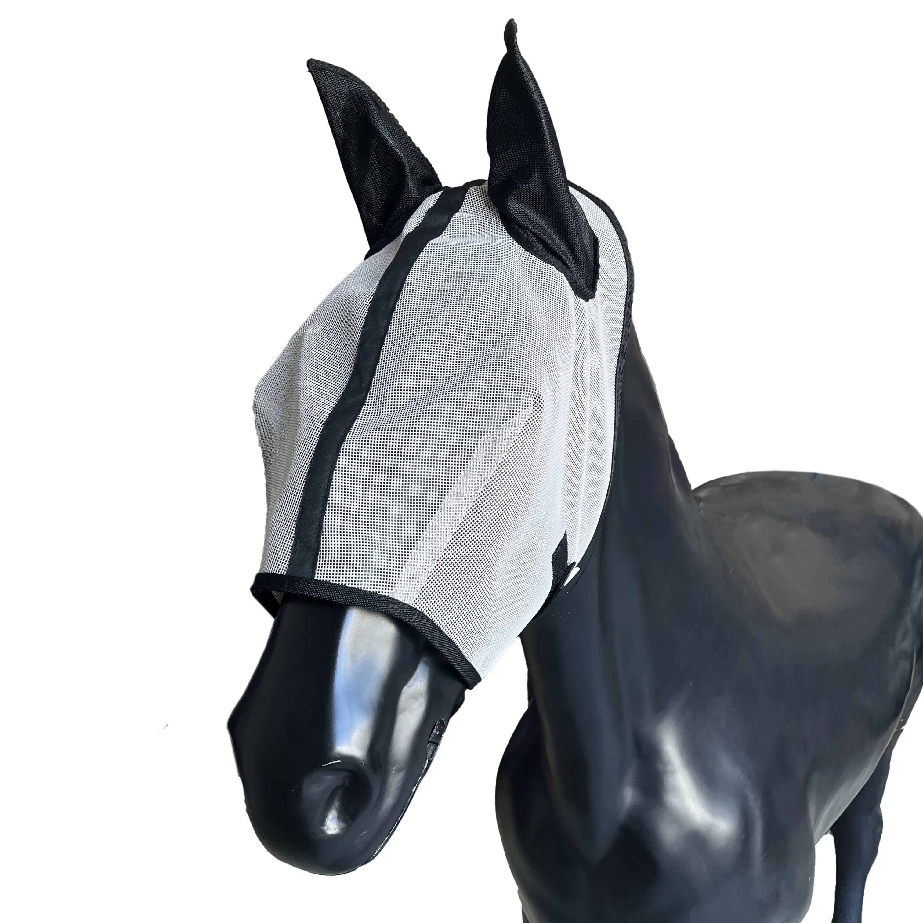 Wholesale High Quality Anti-Fly Mesh Equine Breathable Horse Fly Mask With Ears Control Ears Long Nose With Ears