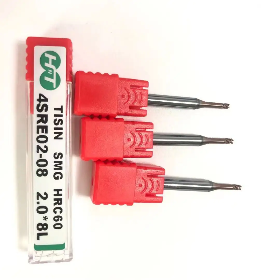 4Flutes 2mm 60HRC Long Neck Square End Mills China Carbide Tools