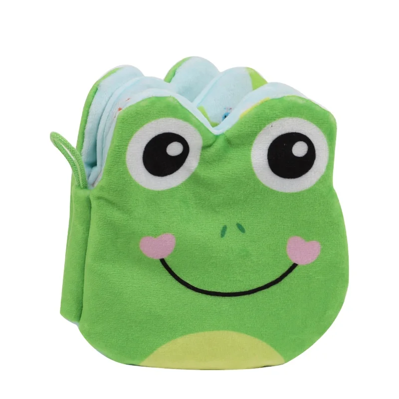 Custom Quiet 3D Soft Frog Story Book Toy Unisex Kids Early Learning Sensory Activity for 3-6 Months Baby