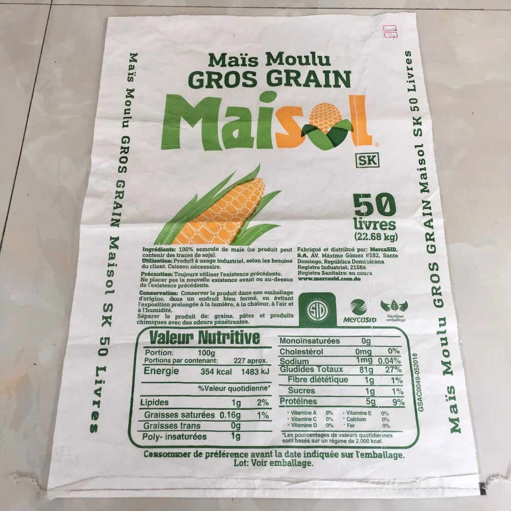New material white beige color Flour,Corn,Fertilizer Packaging Bag,PP Bag Woven Sacks Bag export to Dominica,Somalia
