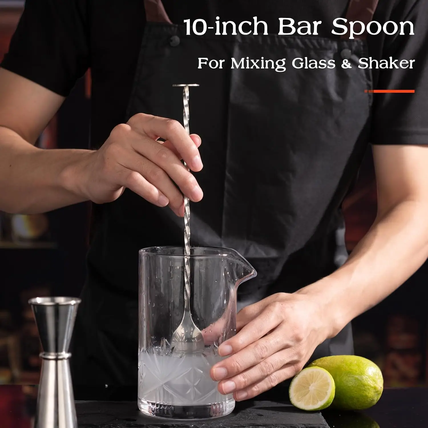 Strainer Double Measuring Jigger Mixing Spoon Bartender Kit Boston Cocktail Shaker Set