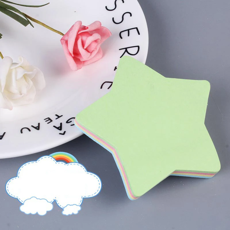 Cute Creative Shape Color Paper N Times Stickers 100 Pages Easy Tear Wall Memo Pad Stickers Sticky Notes