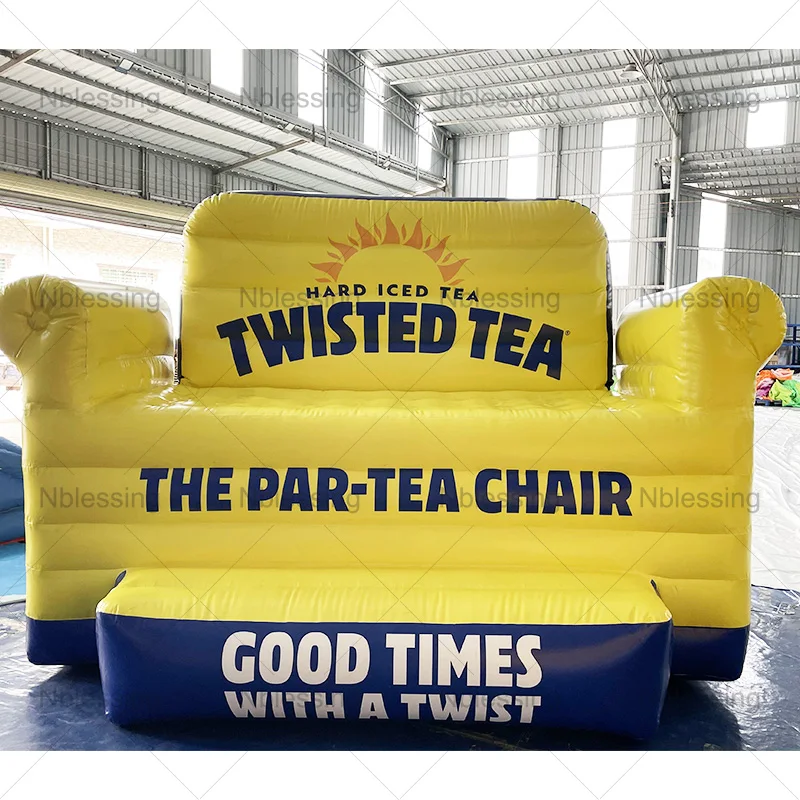 Wholesale outdoor adult kids Pvc inflatable sofa game portable double seat air inflatable game pink sofa