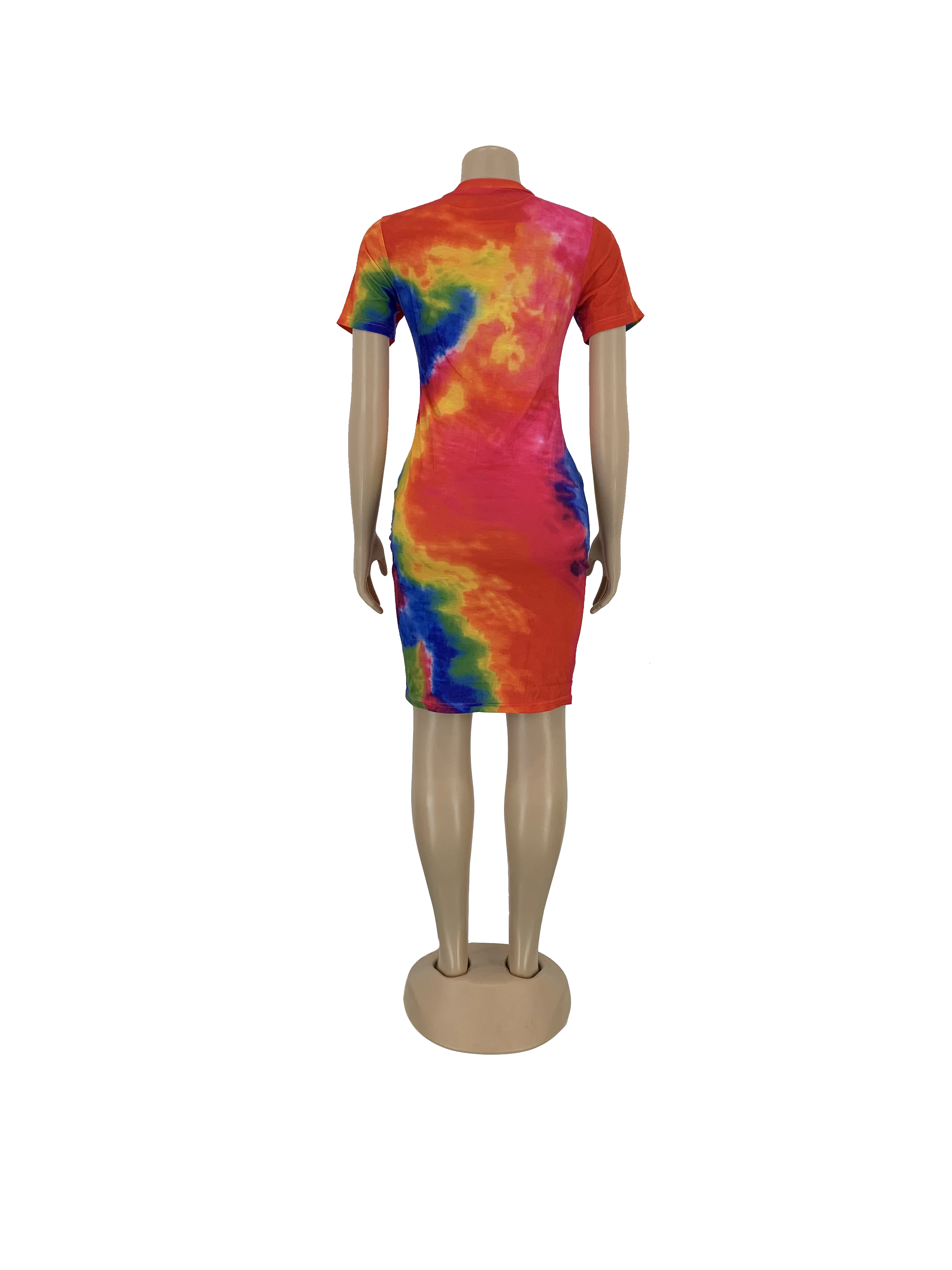 
Wholesale cute tie dye Tight Sexy Dress 