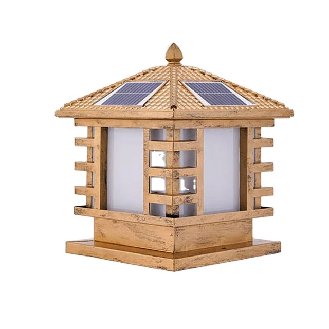 Solar  Powered  Sensor  Pillar Lamp  IP65 Waterproof Solar post  gate light  for Outdoor Garden /Gate/Park/Villa