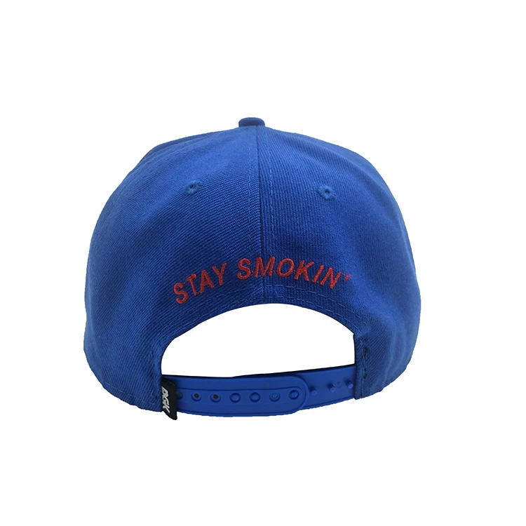 Professional Caps Manufacturer Leaf Weed Embroidered Logo Custom Flat Brim Snapback Cap Hat