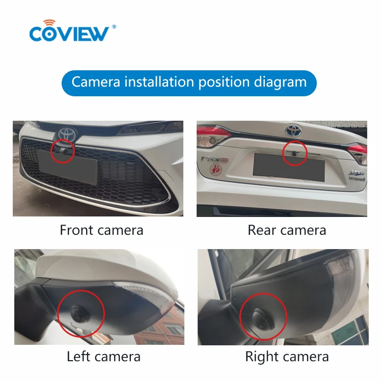 Coview 2D 3D HD 1080P 360 Car Parking Camera Car Reversing Camera Car 360 Degree Camera Bird View Security System