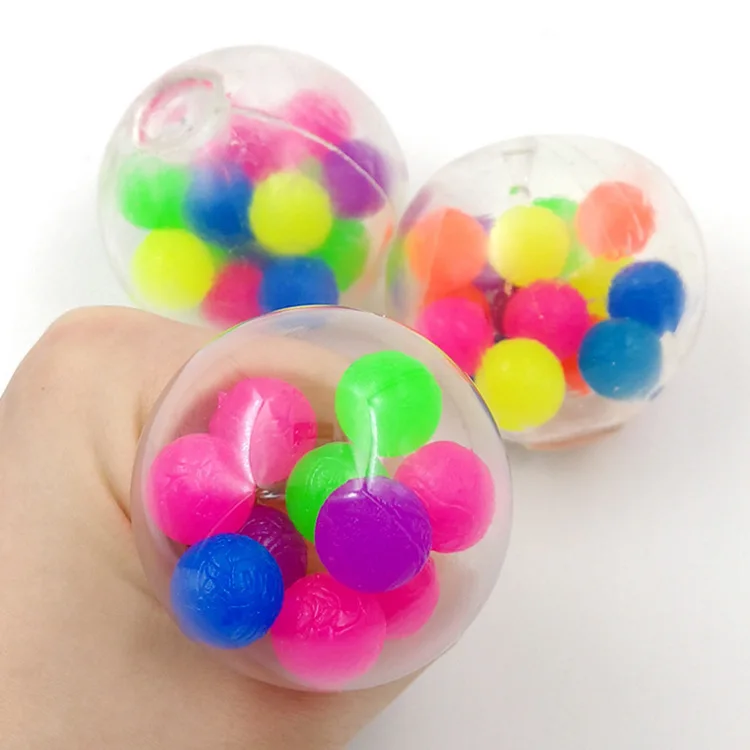 Wholesale Hot Sale Squeeze Ball Toy DNA Colorful Beads Relieve Promotional Color Stress