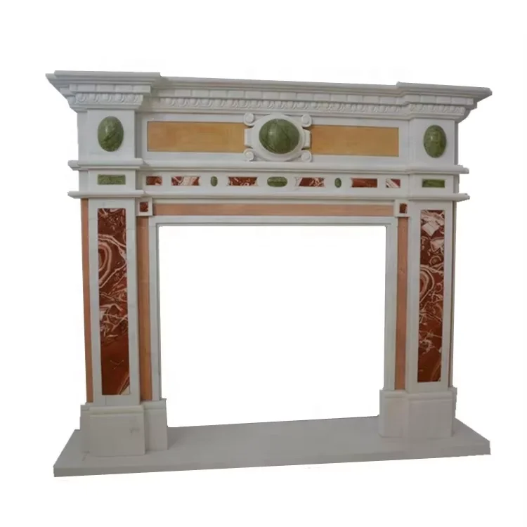 Indoor solid stone carrard marble fireplace frame marble fireplace mantels manufacturers calcatta marble fireplace