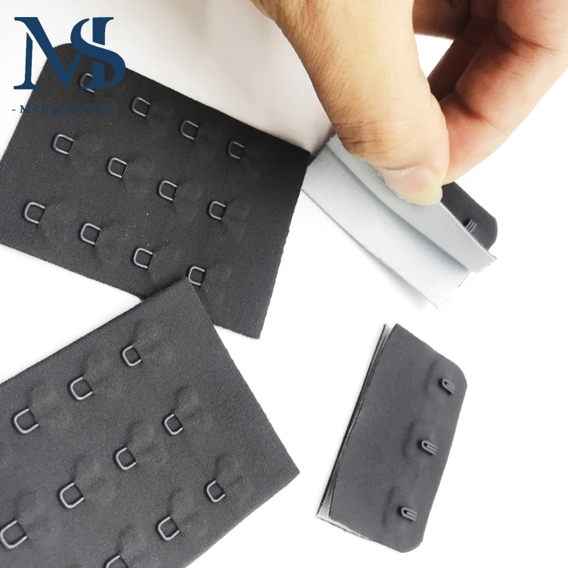 Mingshang Oekotex 4*3 Nylon Bra Bonded Seamless Hook and Eye Tape Closure Lingerie Accessories