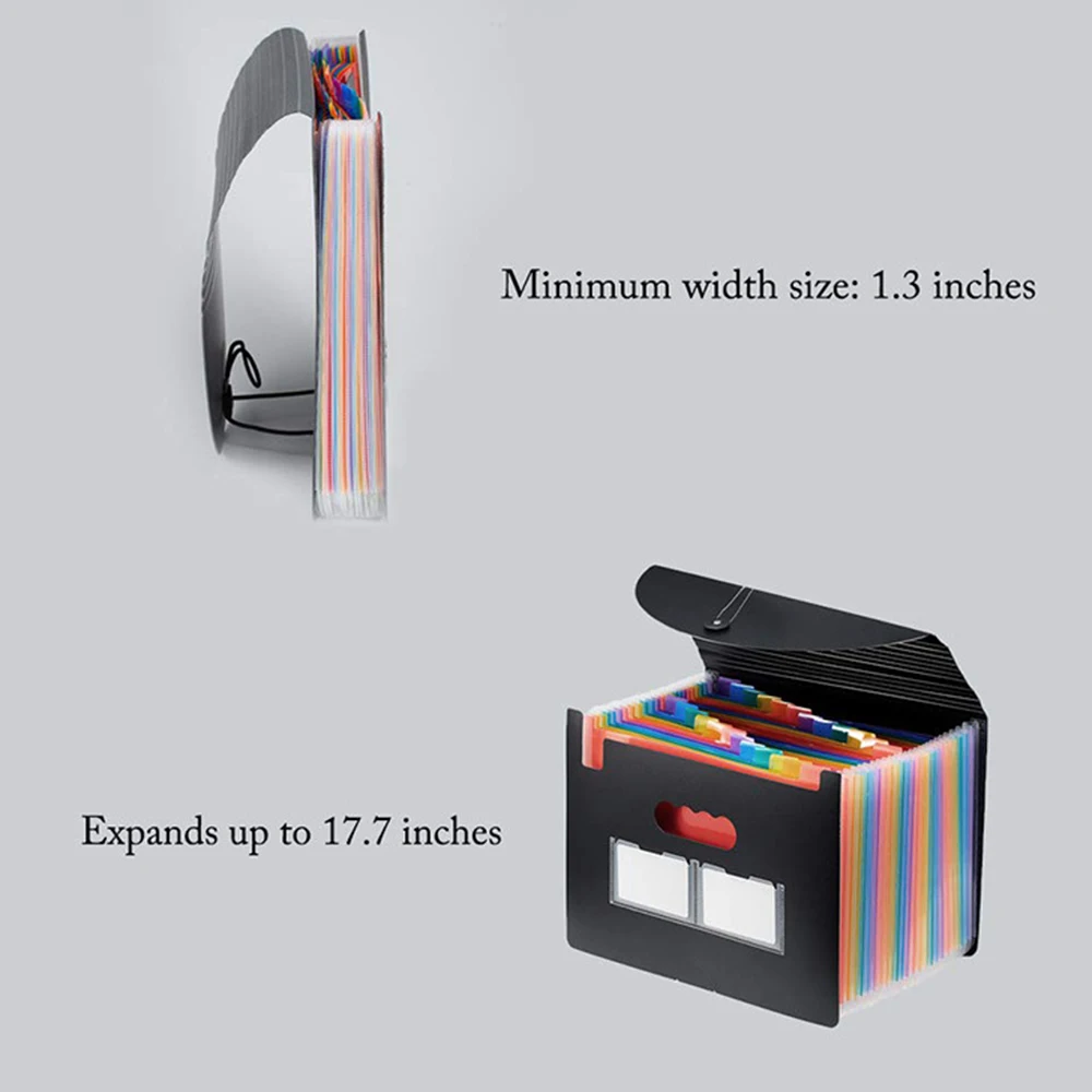 Office A4 Size 24 Pockets Expandable Accordion Document File Organizer Plastic Collapsible