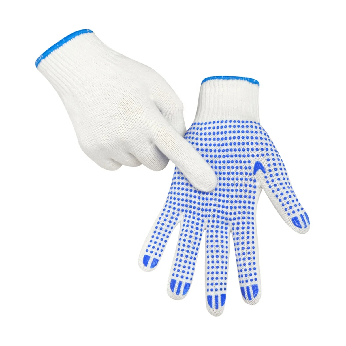 Wholesale Labor Safety Work Construction Hand Protective PVC Dotted Cotton Knitted Gloves