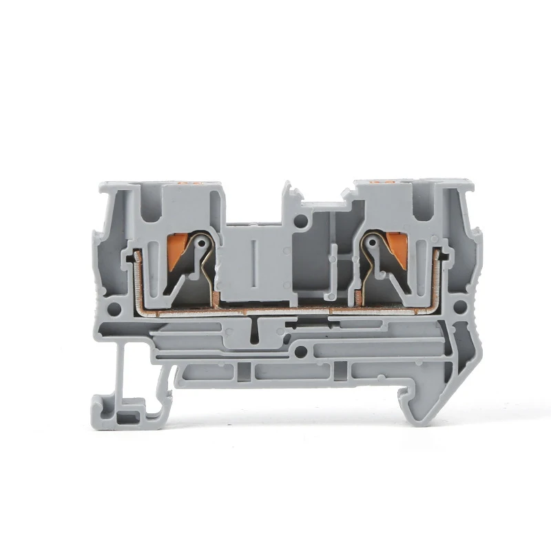 PT 10 mm Feed Through Screwless Pluggable Quick Wire Connector Spring Cage Push in Din Rail Mounting Terminal Block