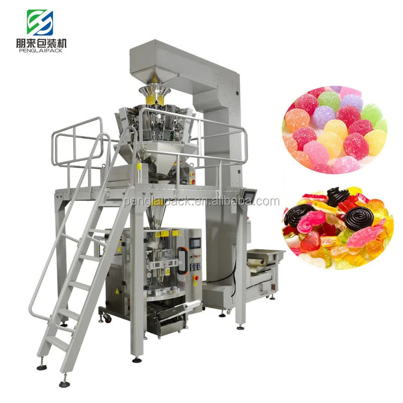 hot sale fully automatic ten heads weighing weight peanut bean date candy dry fruit chocolate packing machine