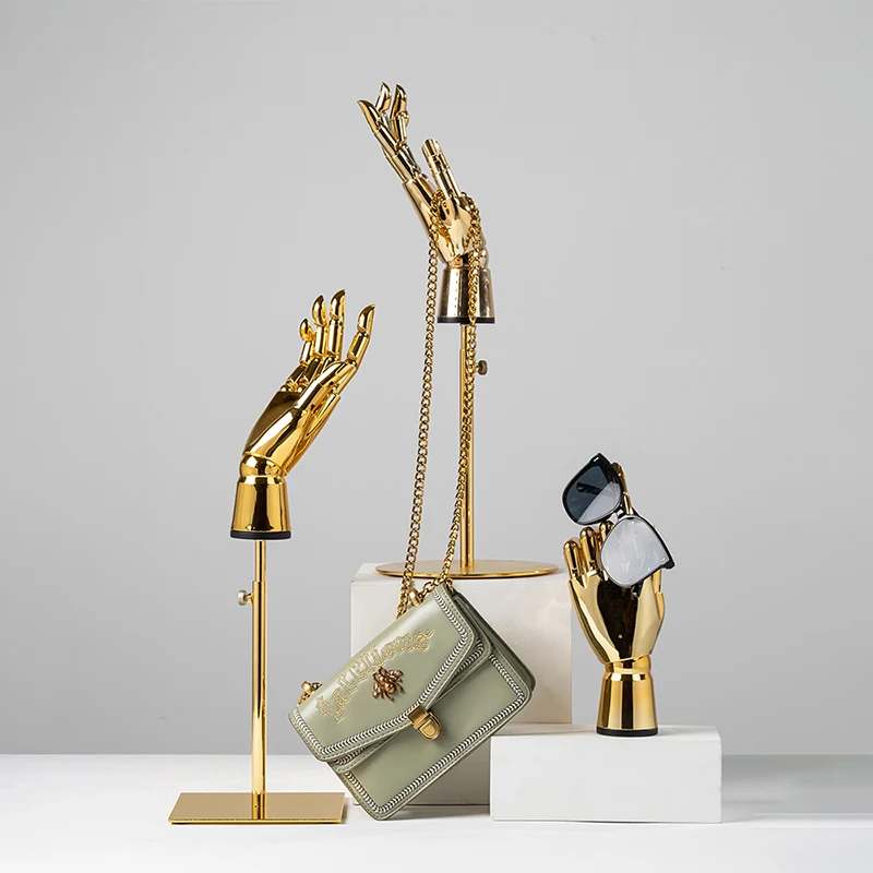 Hand Mold Props Clothing Store Window Display High-grade Electroplating Gold Silver Hand Model Articulated Hand Ornaments