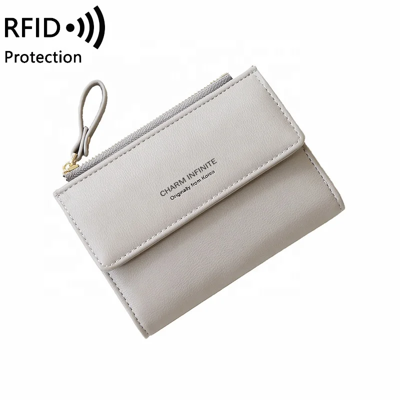 MIYIN fashion RFID Small Wallets for Women  Slim Pocket Wallet Lady Mini Purse Leather Card Case Short Wallet clutch handbag