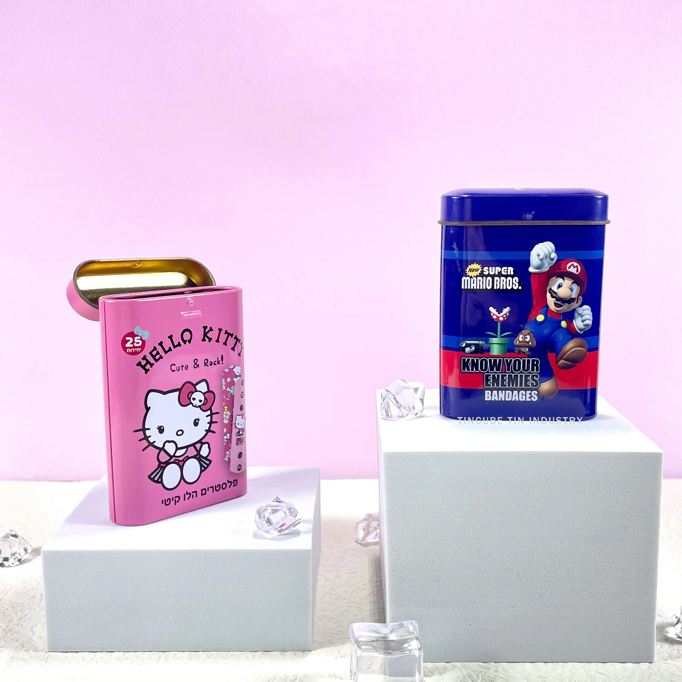 Custom Printed Mini Rectangle Tin Case Small Tourniquet Packing Metal Tin Box
