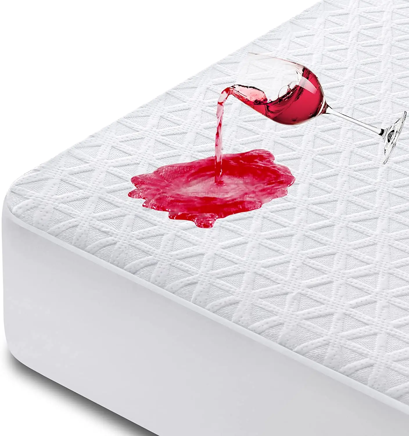 100% Waterproof Mattress Protector King Size Bamboo Mattress Cover 3D Air Fabric Cooling Mattress Pad Cover Smooth Soft Breath