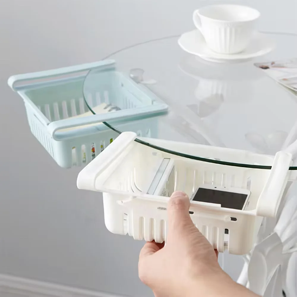 Adjustable Stretchable Refrigerator Organizer Drawer Basket Refrigerator Pull-Out Drawers Spacer Layer Storage Rack