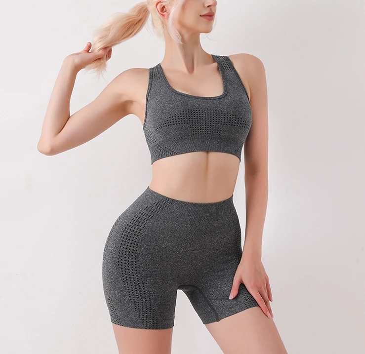 Custom 2023 Seamless workout clothing yoga sets fitness women sports sets gym leggings sports bra shorts workout sets