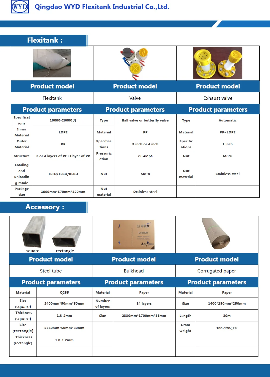 Food Grade 16-24KL 20FT Container Flexibags Flexitank For Liquid Transportation